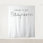 ミニマリストニュートラル誕生日パーティー名の背景 タペストリー (正面)