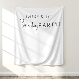ミニマリストニュートラル誕生日パーティー名の背景 タペストリー