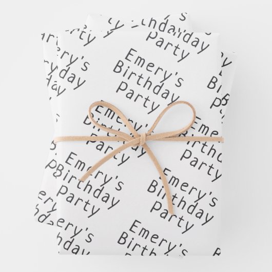 ミニマリストニュートラル（名前あり）ハッピーバースデー ラッピングペーパーシート (インサイチュ)