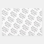 ミニマリストニュートラル（名前あり）ハッピーバースデー ラッピングペーパーシート (正面)