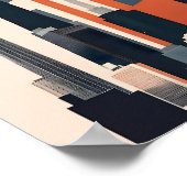 ミニマリストニューヨークランドスケープフラットベクターアート ポスター (角)