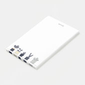 ミニマリストネイビークリーム鉢植えイラストレーション ポストイット (アングル)