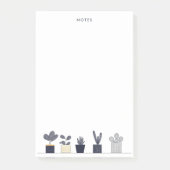 ミニマリストネイビークリーム鉢植えイラストレーション ポストイット (正面)