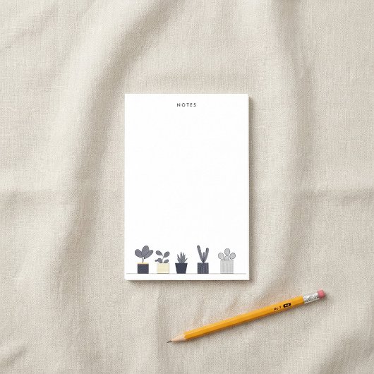 ミニマリストネイビークリーム鉢植えイラストレーション ポストイット