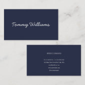 ミニマリストネイビーブループロフェッショナルシンプル 名刺 (正面/裏面)