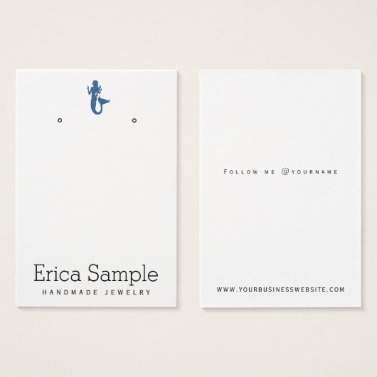 ミニマリストネイビーブルーマーメイドジュエリーディスプレイ (正面&裏面)