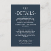 ミニマリストネイビーブルーモノグラムシ結婚ックの詳細 エンクロージャーカード (正面)