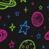 ミニマリストネオン宇宙＆惑星ナイトスカイパターン 壁紙 (縫い目)