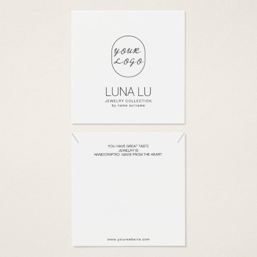 ミニマリストネックレスジュエリーディスプレイカード (正面&裏面)