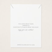 ミニマリストネックレスジュエリーディスプレイカード (裏面)