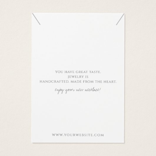 ミニマリストネックレスジュエリーディスプレイカード (裏面)
