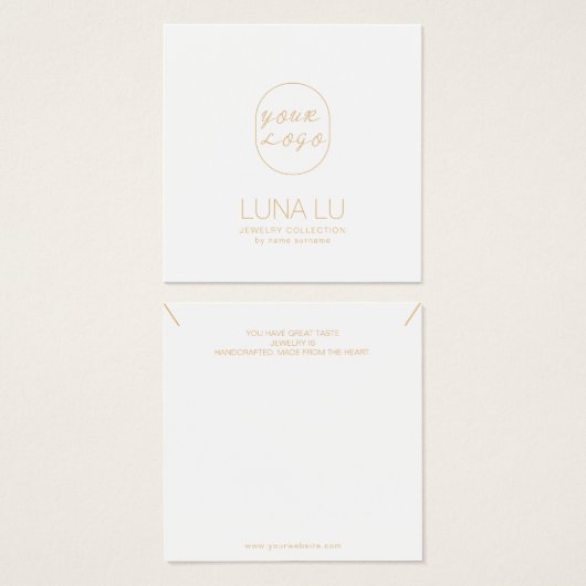 ミニマリストネックレスジュエリーディスプレイカード (正面&裏面)