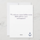 ミニマリストネービーハッピーホリデーズいかり写真 シーズンカード (裏面)