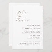ミニマリストネームリハーサルディナー招待状 招待状 (正面/裏面)