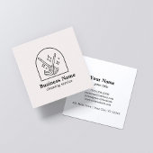 ミニマリストハウスクリーニングホームサービスロゴピンク スクエア名刺