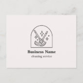 ミニマリストハウスクリーニングホームサービスロゴピンク ポストカード (正面)