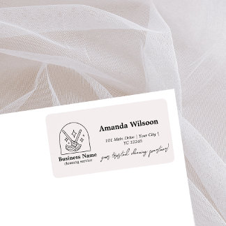 ミニマリストハウスクリーニングホームサービスロゴピンク ラベル