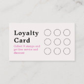 ミニマリストハウスクリーニングホームサービスロゴピンク ロイヤリティカード (裏面)