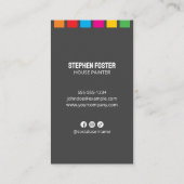 ミニマリストハウスペイカラフルトブ絵を描ラシ 名刺 (裏面)