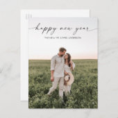 ミニマリストハッピーニューイヤーホリデー写真 ポストカード (正面/裏面)