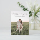 ミニマリストハッピーニューイヤーホリデー写真 ポストカード (スタンド正面)