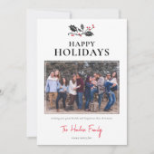 ミニマリストハッピーホリデーズフォトクリスマス シーズンカード (正面)