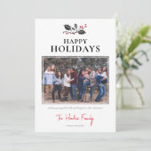ミニマリストハッピーホリデーズフォトクリスマス シーズンカード (スタンド正面)