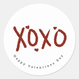 ミニマリストハッピーヴァレンティーンズデイクラウドレタリング ラウンドシール