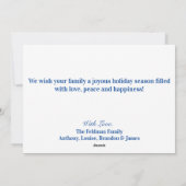 ミニマリストハッピー・ハヌカー・スター・オブ・デイビッド・フォト シーズンカード (裏面)