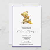 ミニマリストハニーベアーベビーシャワー招待状 招待状 (正面)