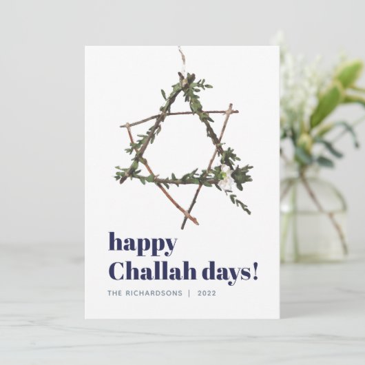 ミニマリストハヌカスターウォーターカラーリースブルー シーズンカード (スタンド正面)