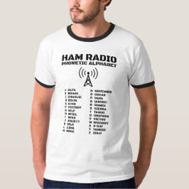 ミニマリストハムラジオNATOアルファベット Tシャツ