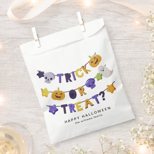 ミニマリストハロウィーンホリデー フェイバーバッグ (クリップ留めされた状態)