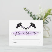 ミニマリストハンズムーン霊気ギフト証明書カード 招待状 (スタンド正面)