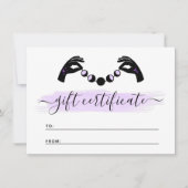 ミニマリストハンズムーン霊気ギフト証明書カード 招待状 (正面)