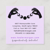 ミニマリストハンズ&ムーンフェイズ形而上学的霊気 スクエア名刺 (裏面)