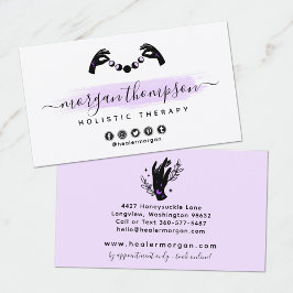 ミニマリストハンズ&ムーンフェイズ形而上学的霊気 名刺