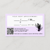 ミニマリストハンズ&ムーンフェイズ霊気アポイントメント 名刺 (裏面)