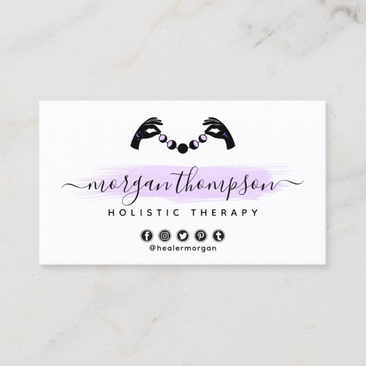 ミニマリストハンズ&ムーンフェイズ霊気アポイントメント 名刺 (正面)