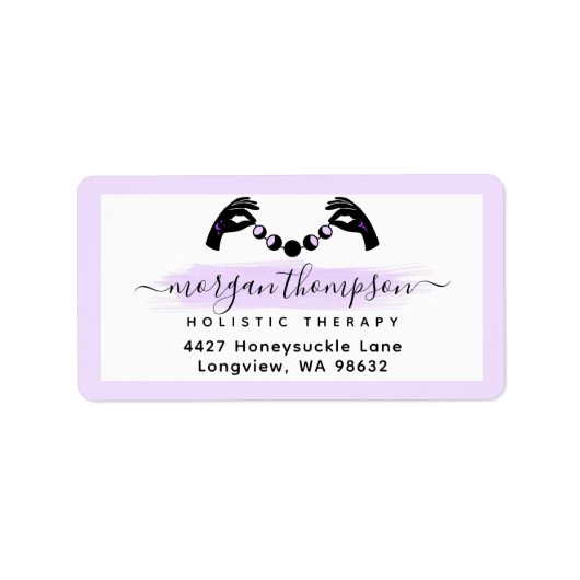 ミニマリストハンズ&ムーンフェイズ霊気住所 シール (正面)