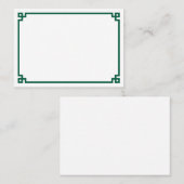 ミニマリストハンターグリーンギリシャ縁ど鍵結婚ズ プレイスカード (正面/裏面)