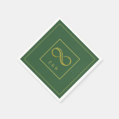 ミニマリストハンターグリーン金ゴールド永遠結婚性 スタンダードカクテルナプキン (角)