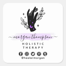 ミニマリストハンドムーンメタフィシカルマッサージ霊気 スクエアシール