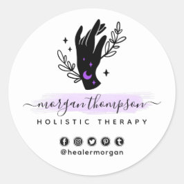ミニマリストハンドムーンメタフィシカルマッサージ霊気 ラウンドシール