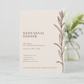 ミニマリストハンドメイドフローラアイボリーリハーサルディナー 招待状 (スタンド正面)