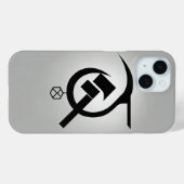 ミニマリストハンマーと鎌 – 白黒 Case-Mate iPhoneケース (裏面 (横))