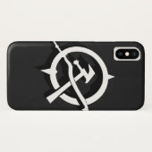 ミニマリストハンマーと鎌 – 白黒 Case-Mate iPhoneケース (裏面(横))
