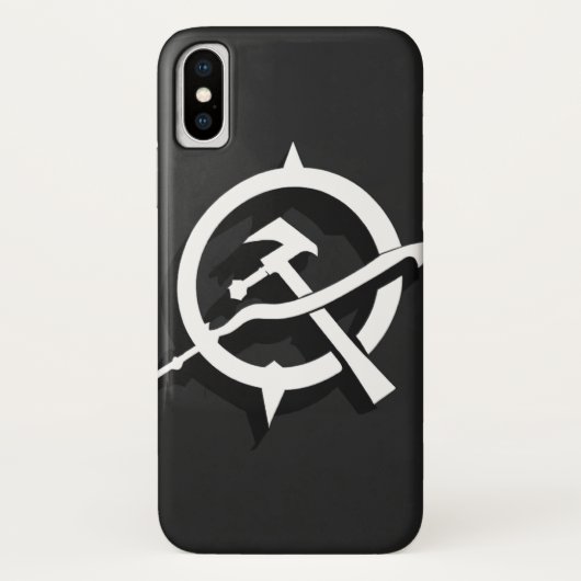 ミニマリストハンマーと鎌 – 白黒 Case-Mate iPhoneケース (裏面)