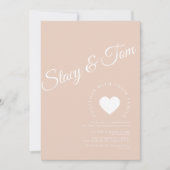 ミニマリストハートアースカラーテラコッタ 招待状 (正面)