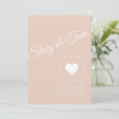 ミニマリストハートアースカラーテラコッタ 招待状 (スタンド正面)